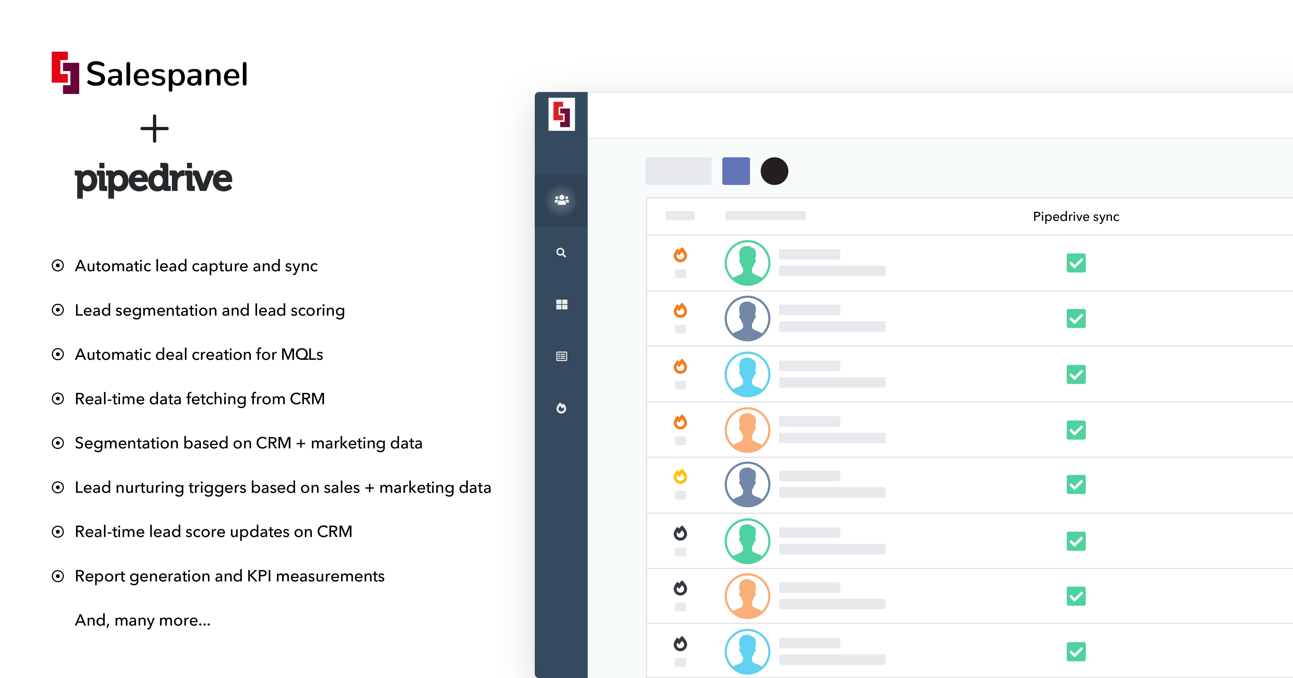 Realtime two way data sync with Pipedrive for sales enablement and