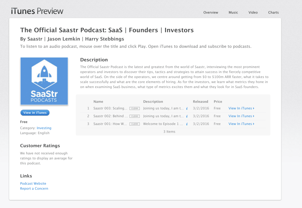 Saastr podcast